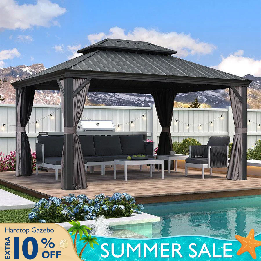 3.65M X 4.25M Hardtop Gazebo
